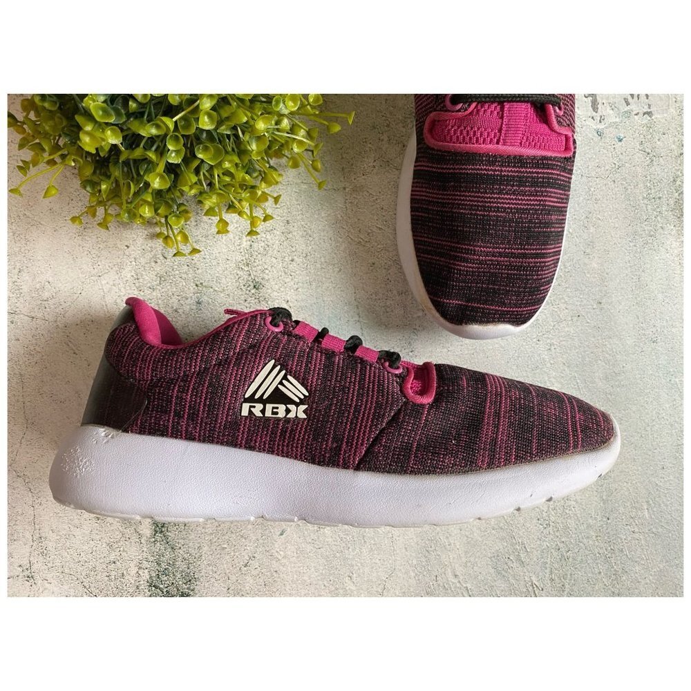 RBX Rayna Black/Pink Flyknit Running Cross Trainer Sneakers Womens Sz 8.5